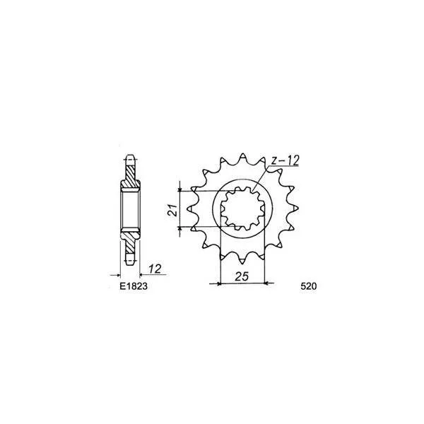 KIT CHAINE FE 125.CR/XC '85/86 13X52 OR