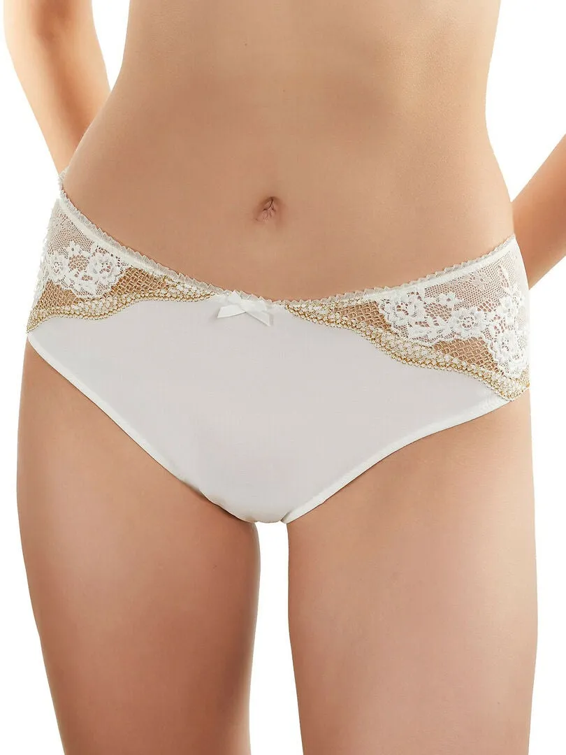 Slip taille haute Camille ivoire - Ecru